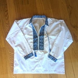 Handmade embroidered Ukrainian boy shirt vyshyvanka